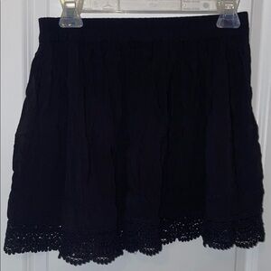 Aeropostale Black Mini Skirt with Lace Hem